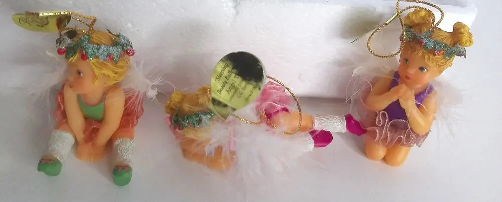 Heirloom Ornaments Angel Toes Prayer For Grace Sleeping Beauty Blissful Set Of 3